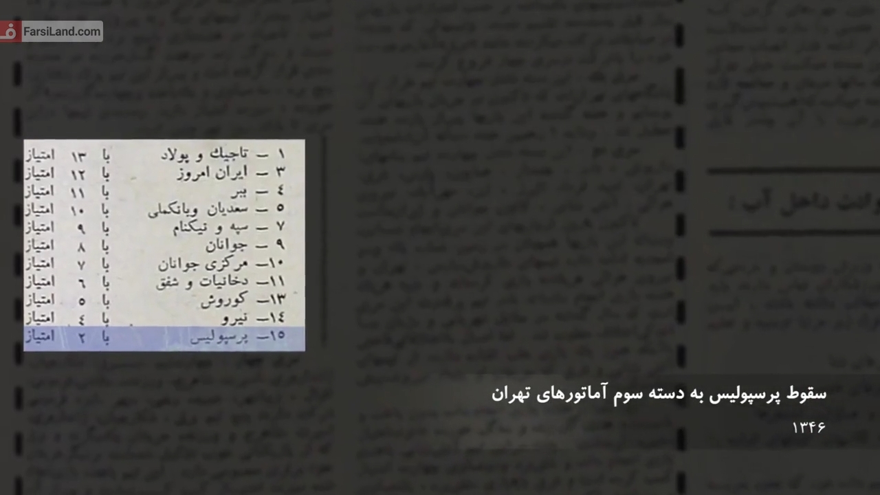 سقوط پرسپولیس به دسته سوم