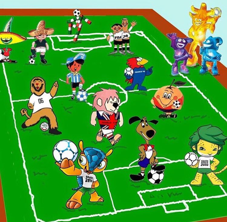 World Cup mascots line up