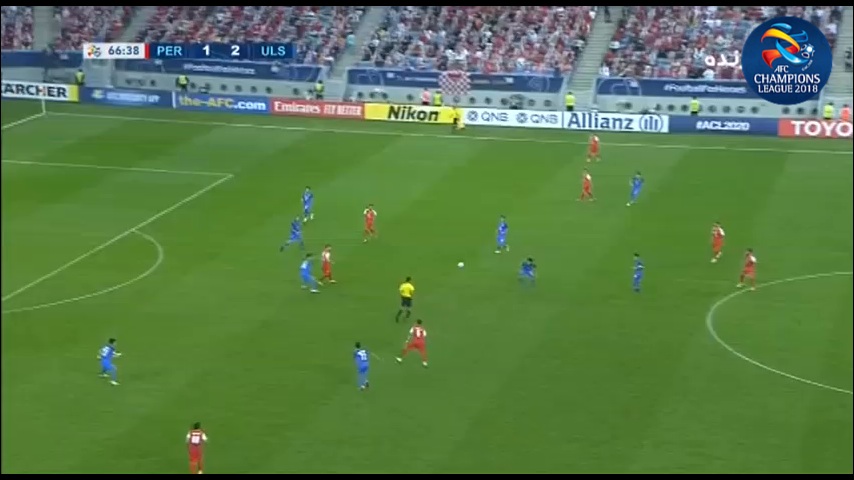 شوت سنگین احمد نواللهی و مهار دو مرحله ای دروازه بان اولسان (پرسپولیس 1-2 اولسان هیوندای)