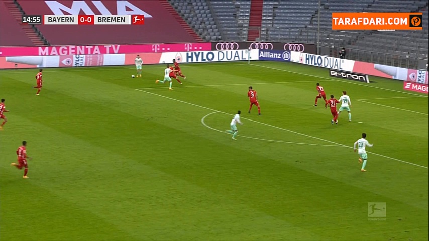دو واکنش تماشایی و پیاپی مانوئل نویر مقابل وردربرمن (بایرن مونیخ 0-0 وردربرمن)