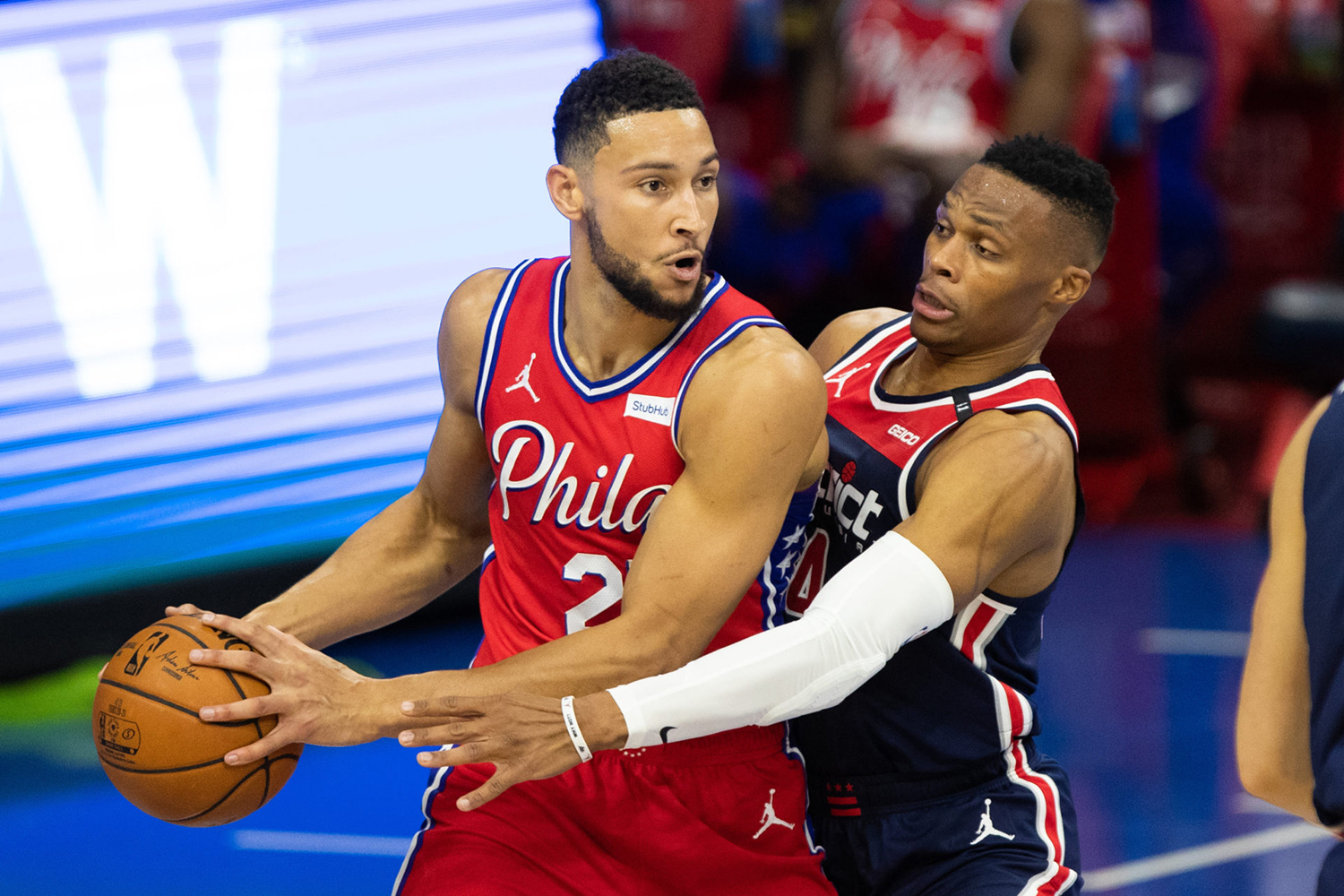 بن سیمنز - راسل وستبروک - بسکتبال NBA - فیلادلفیا سونی سیکسرز - واشینگتن ویزاردز