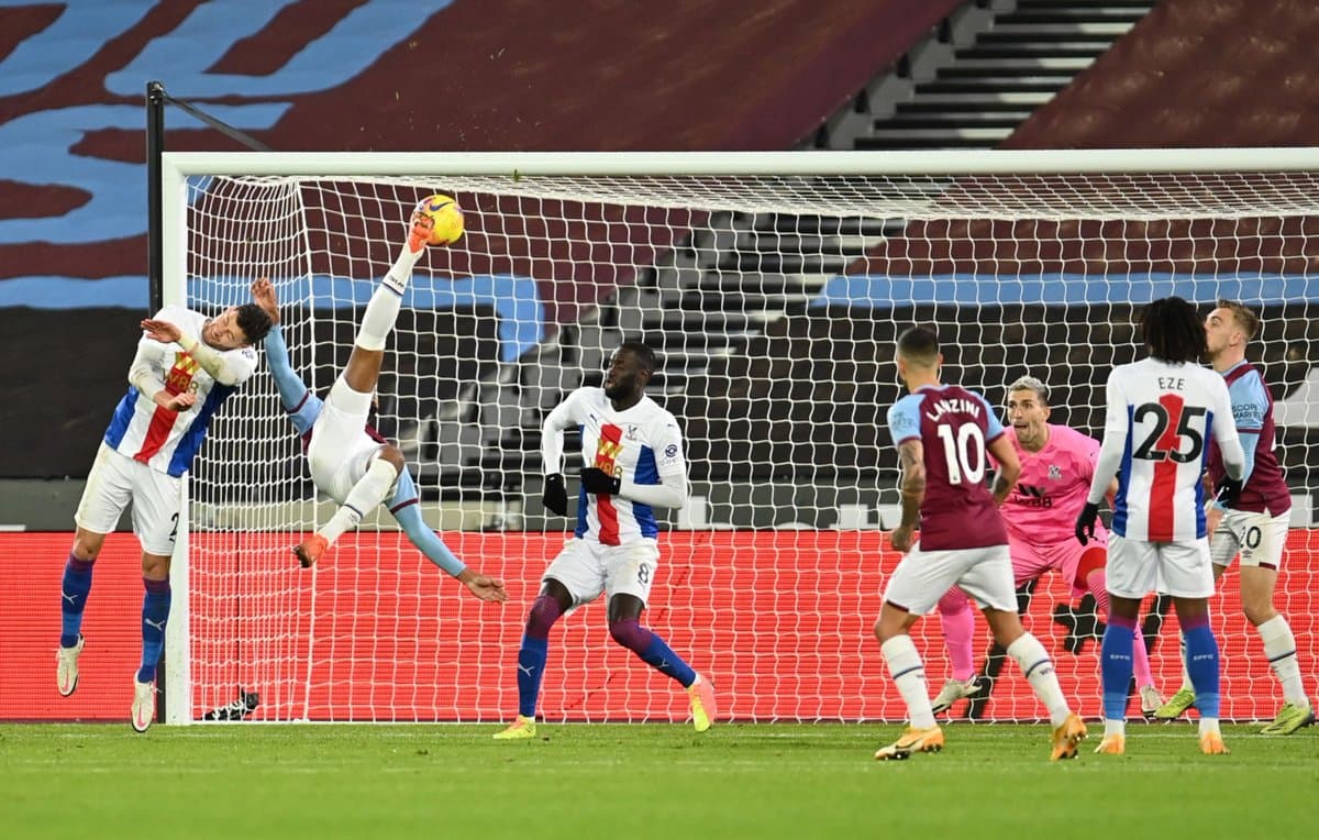 وست هم یونایتد / West Ham United / لیگ برتر انگلیس / Premier League / گلزنی مقابل کریستال پالاس / ضربه آکروباتیک