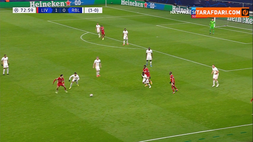 گل سادیو مانه به لایپزیش (لیورپول 2-0 لایپزیش)