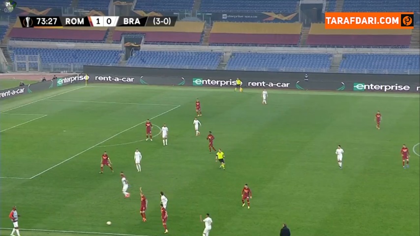 گل کارلس پرز به براگا (آاس رم 2-0 براگا) 