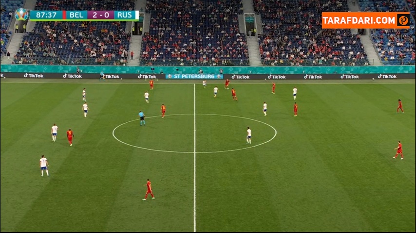 گل دوم روملو لوکاکو به روسیه (بلژیک 3-0 روسیه)