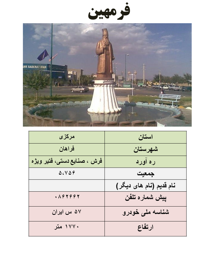 ایران شناسی (337): فرمهین(مرکز شهرستان فراهان)