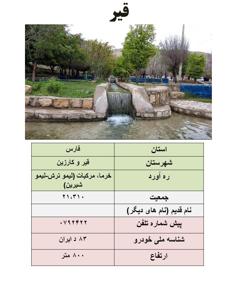 ایران شناسی (344): قیر(مرکز شهرستان قیر و کارزین)