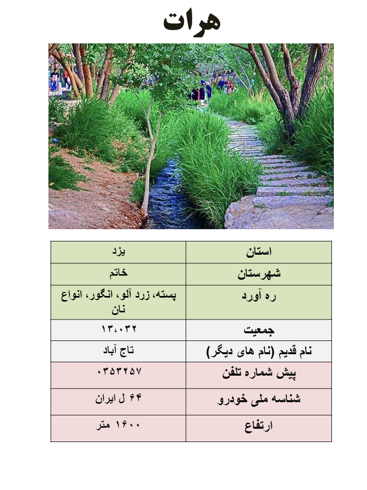 ایران شناسی (371): هرات (مرکز شهرستان خاتم)